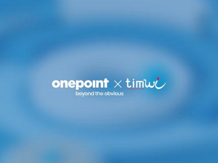Image rassemblant le logo onepoint et le logo timwi séparés par un x
