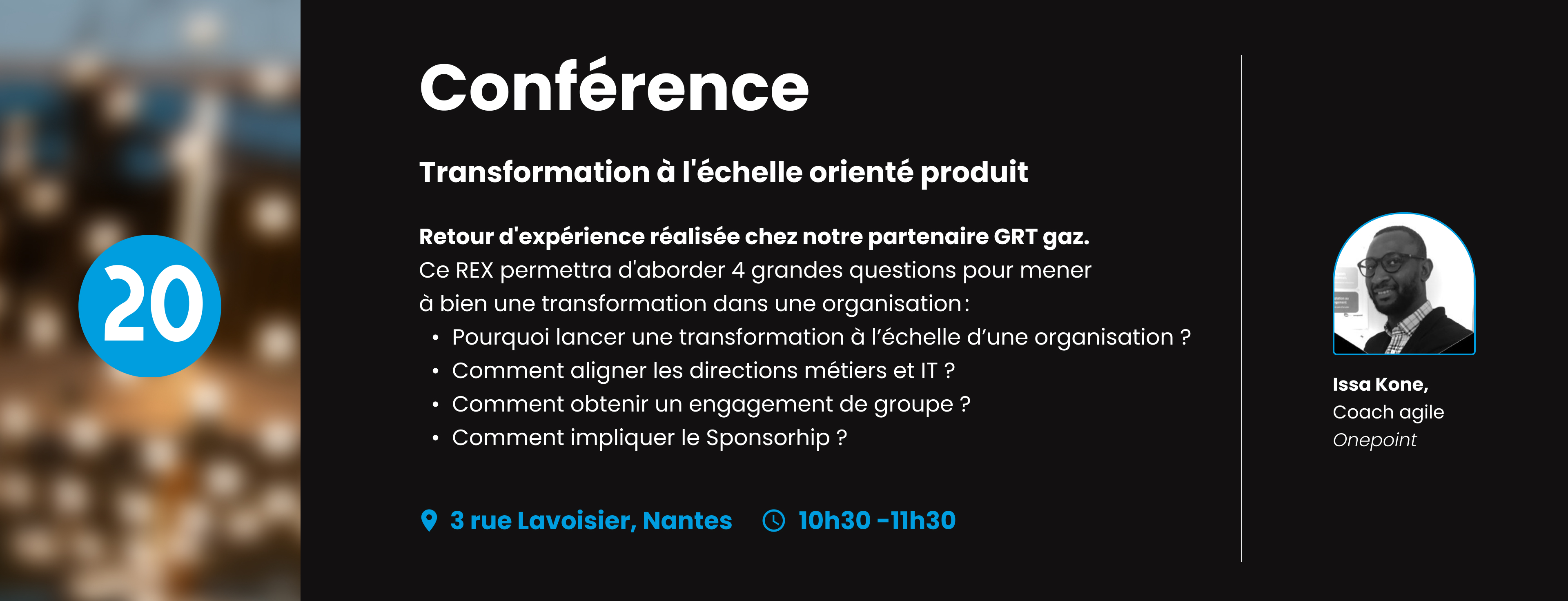 Image de la conférence Transformation à l'échelle orienté produit de l'inauguration onepoint à Nantes