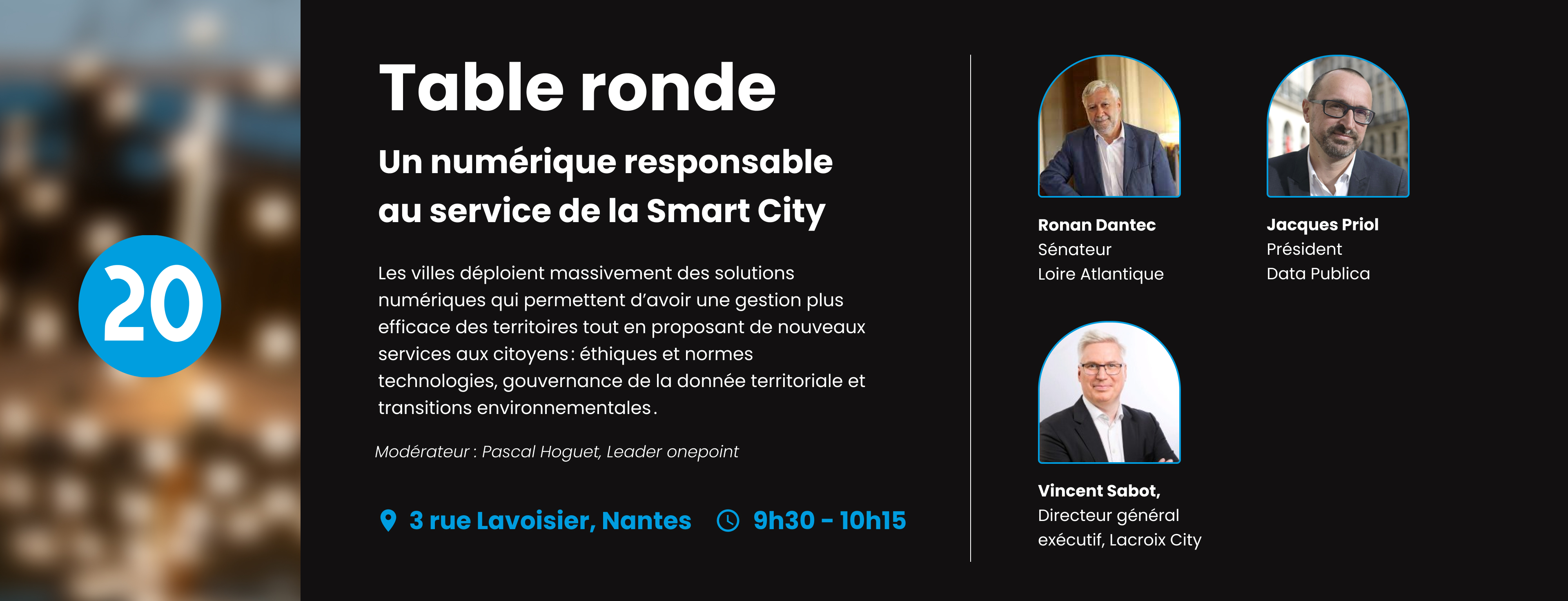 Image de la table ronde smart cities de l'inauguration onepoint à Nantes
