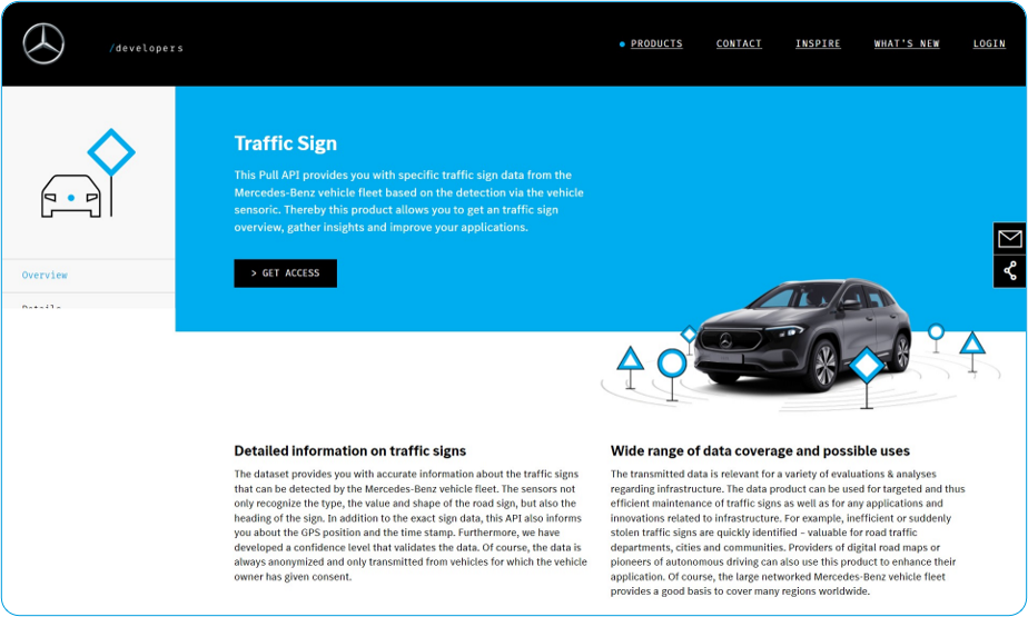 Fig. 5 - API produit exposant des données de signalisation routière collectées par les capteurs des véhicules