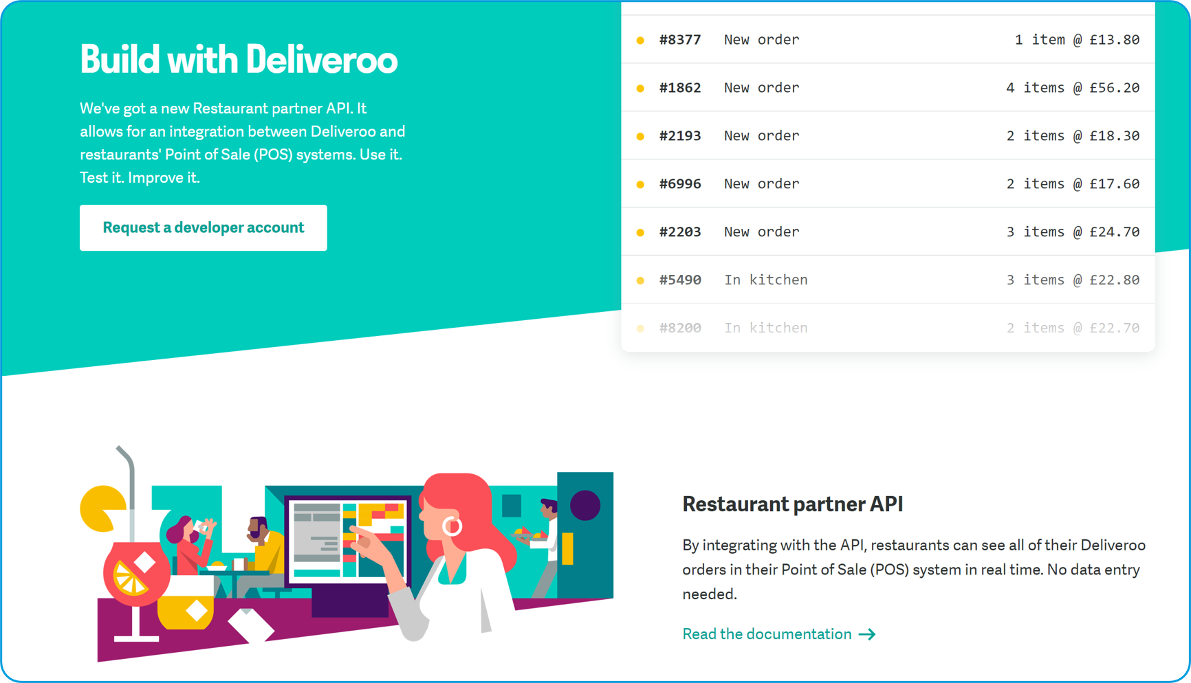 Fig. 3 - Deliveroo, un champion de l’économie de plateforme, propose une API à destination des restaurants.