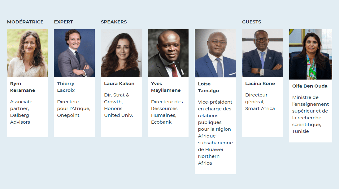 Image présentant les intervenants du webinaire avec leur photo et leur description de poste