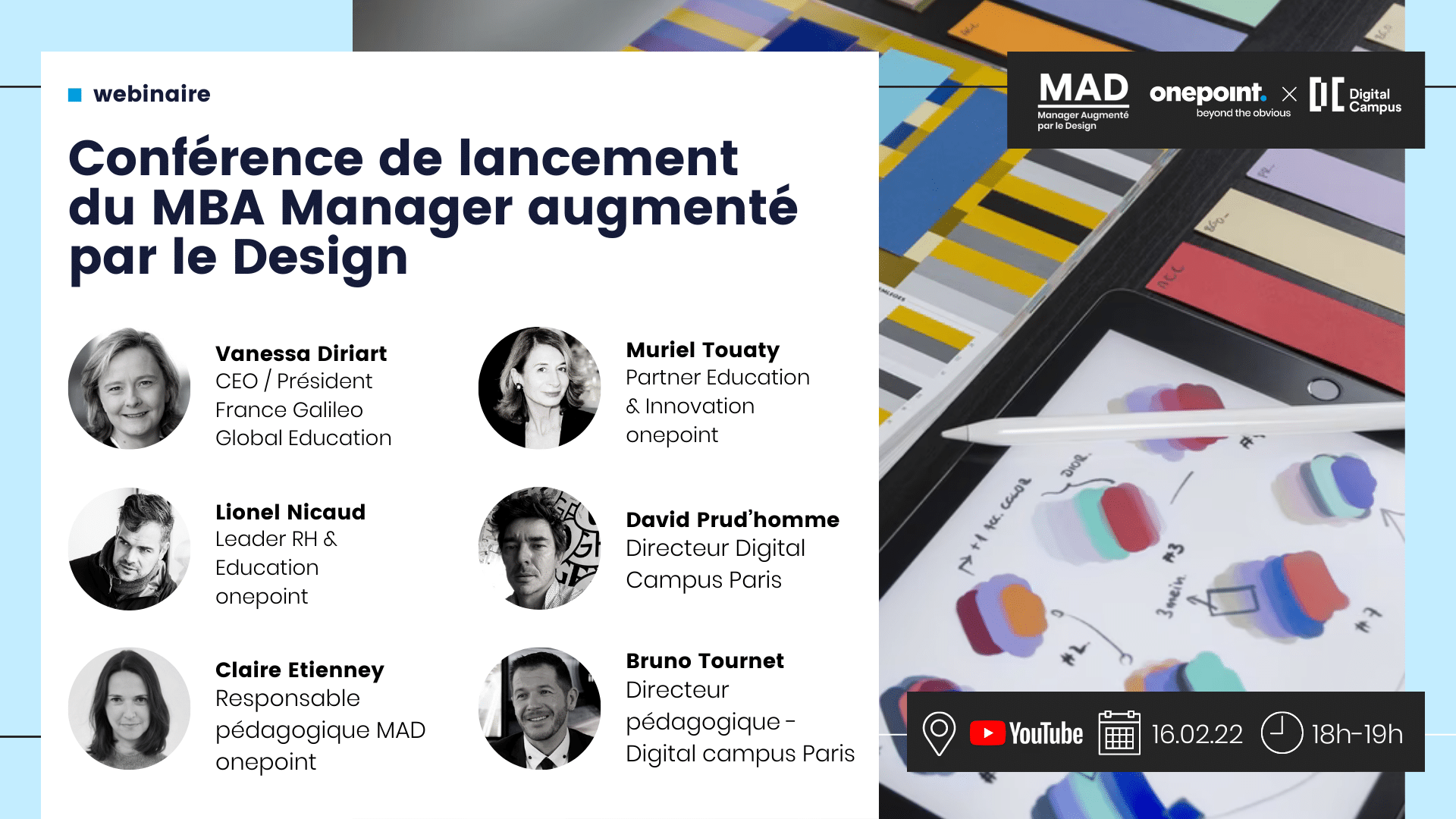 visuel Conférence de lancement du MBA Manager augmenté par le Design