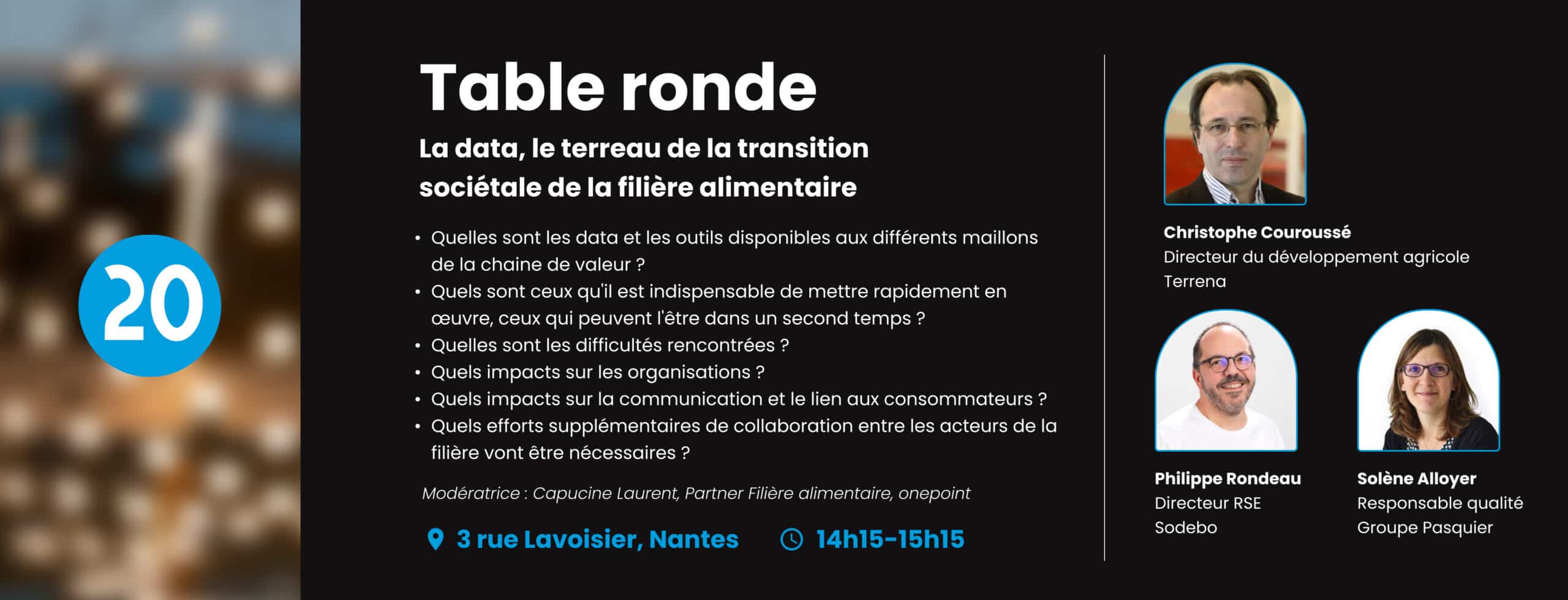 Image de la table ronde Data et food de l'inauguration onepoint à Nantes
