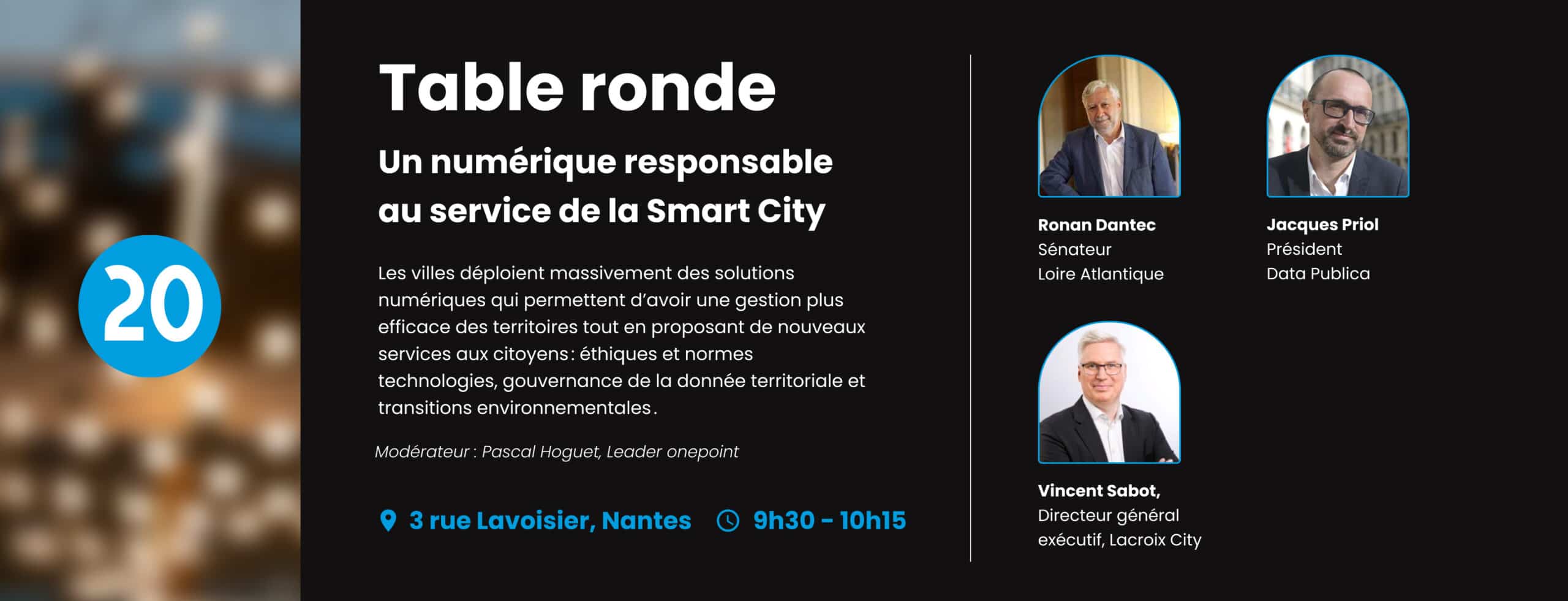 Image de la table ronde smart cities de l'inauguration onepoint à Nantes