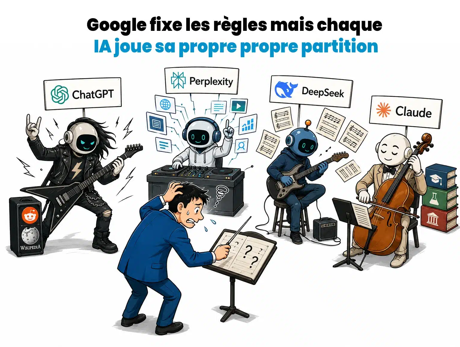 Des logiques de citation radicalement différentes : SEO pour Google, signaux communautaires pour certains, fraîcheur ou autorité académique pour d’autres...
